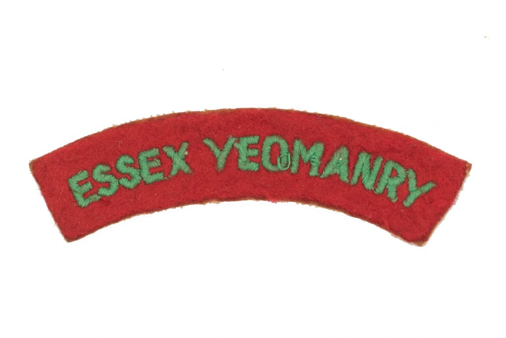 Reproduction Essex Yeomanry cloth shoulder title